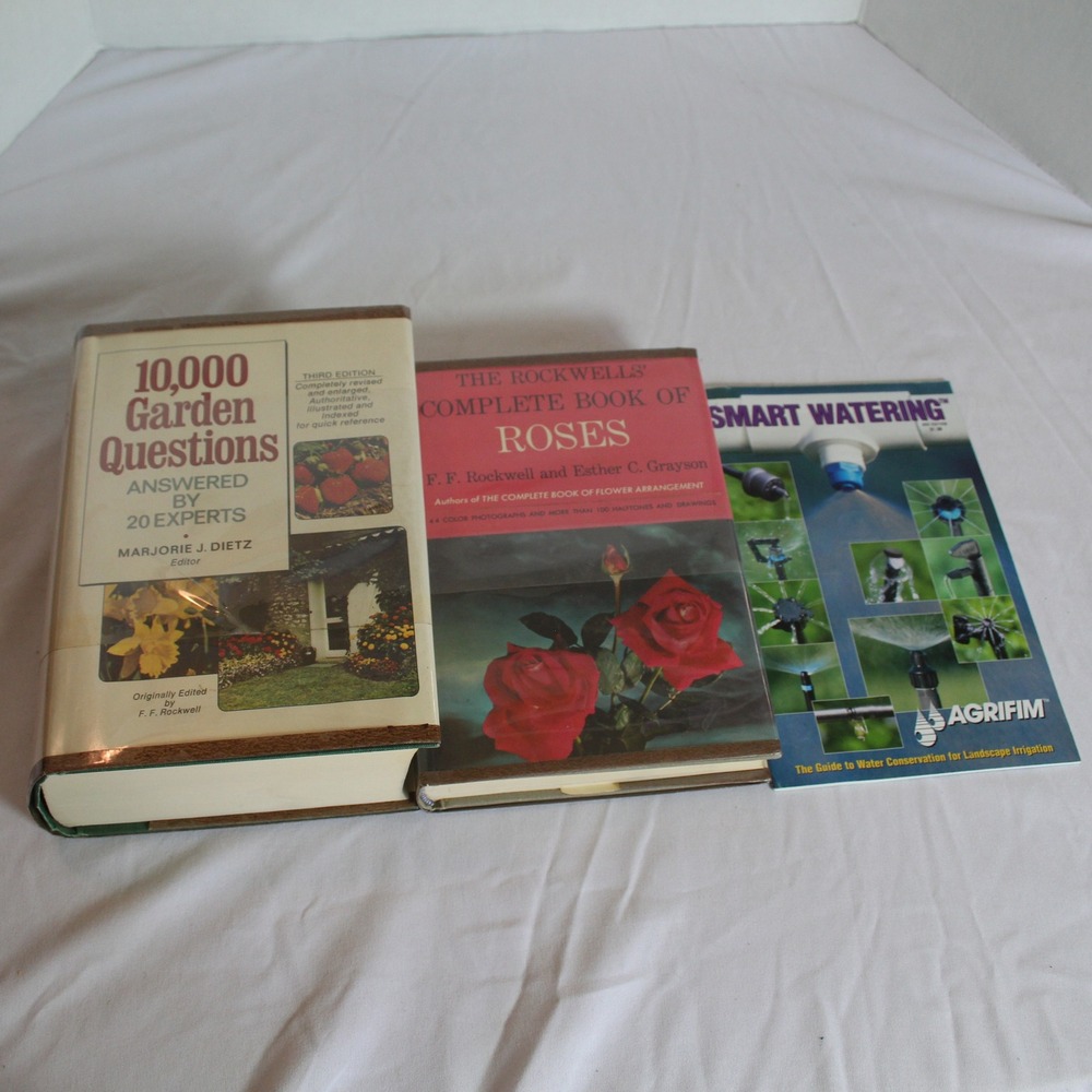 Garden‎ Books Lot: 10,000 Garden Questions, Roses, Smart Watering Guide
